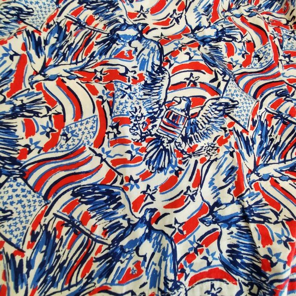 The Nutter 1/2 Button front Popover USA Made Mens Shirt Flags eagles Sz M - Picture 4 of 7